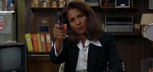 A still from Quentin Tarantino's Jackie Brown, starring Pam Grier as the titular character.