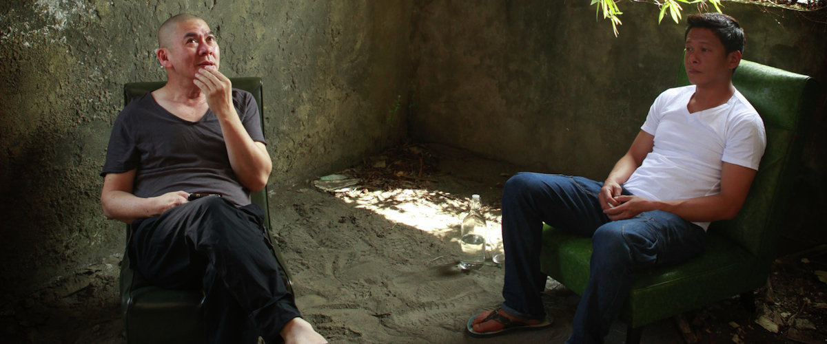 A still of Tsai Ming-liang and his collaborator and muse Lee Kang-Sheng from his film Afternoon.