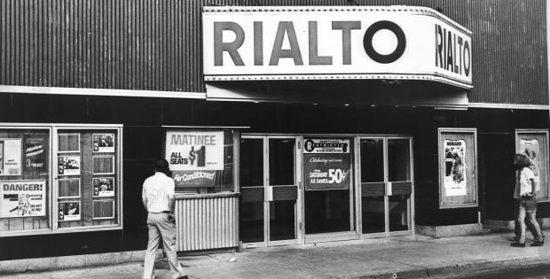 A vintage photo of the Rialto Cinema.